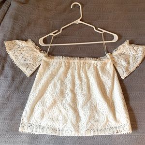 Off shoulder lace top